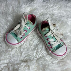 Converse Mint/Pink Trim  Baby Sneakers